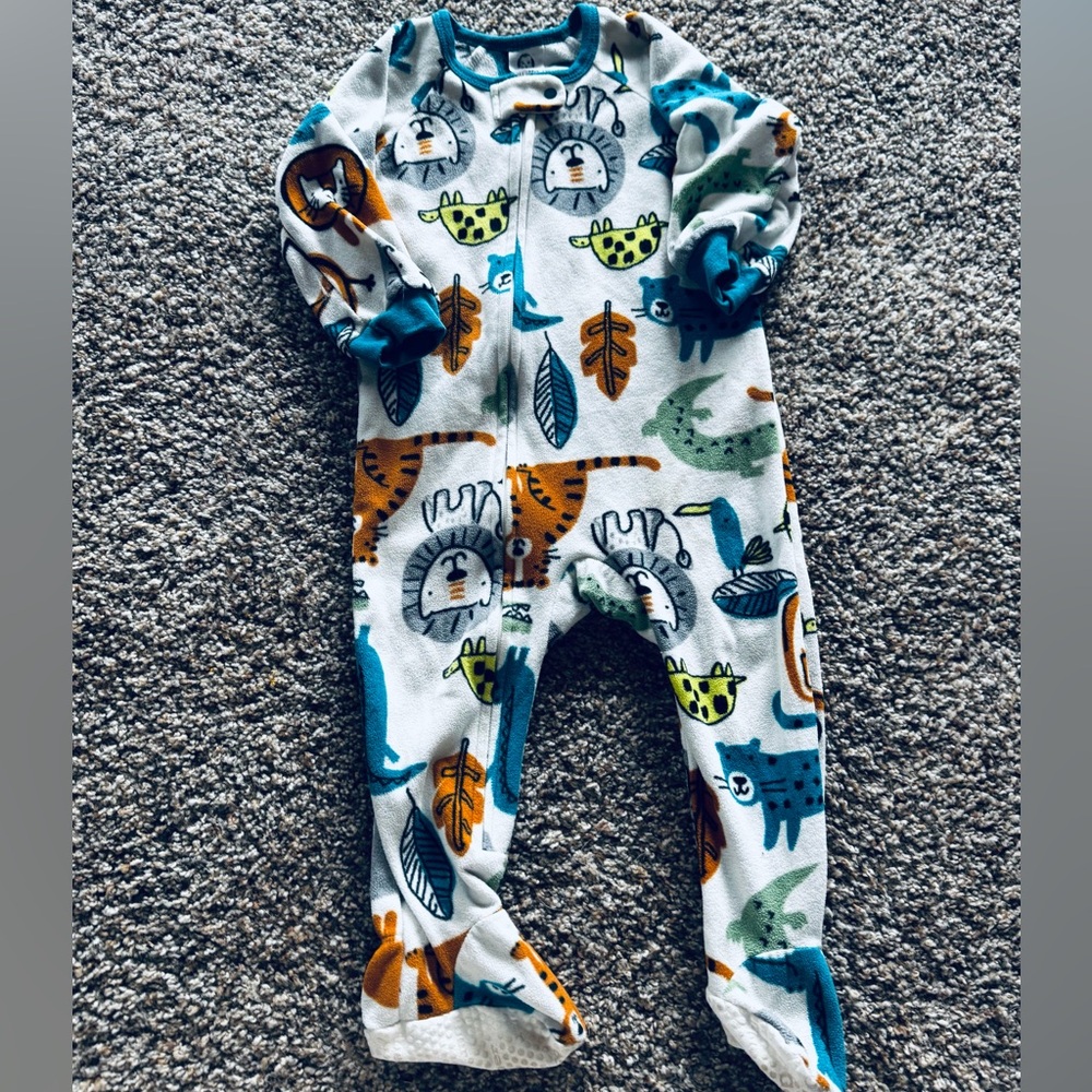Set of 4 Footie Animal Print Pajamas